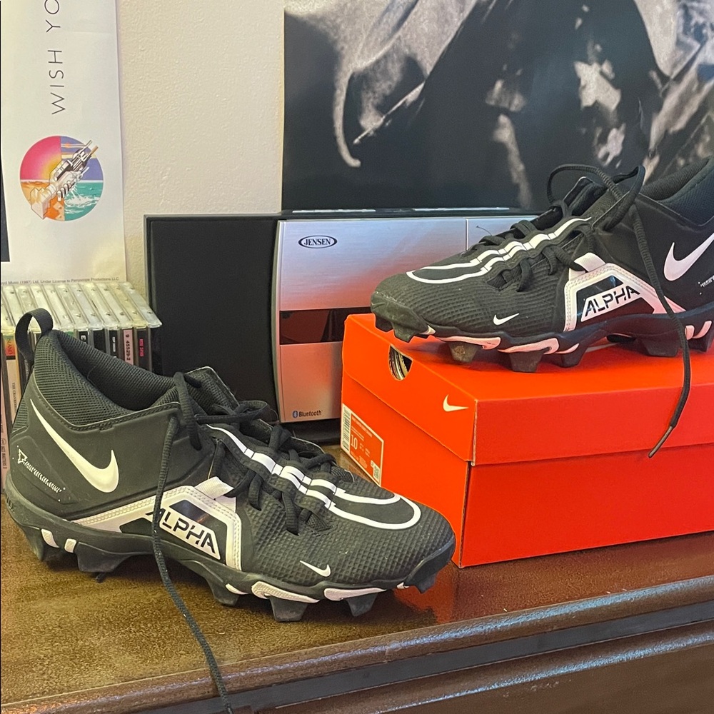 Nike Alpha Menace Black and White Football Cleats